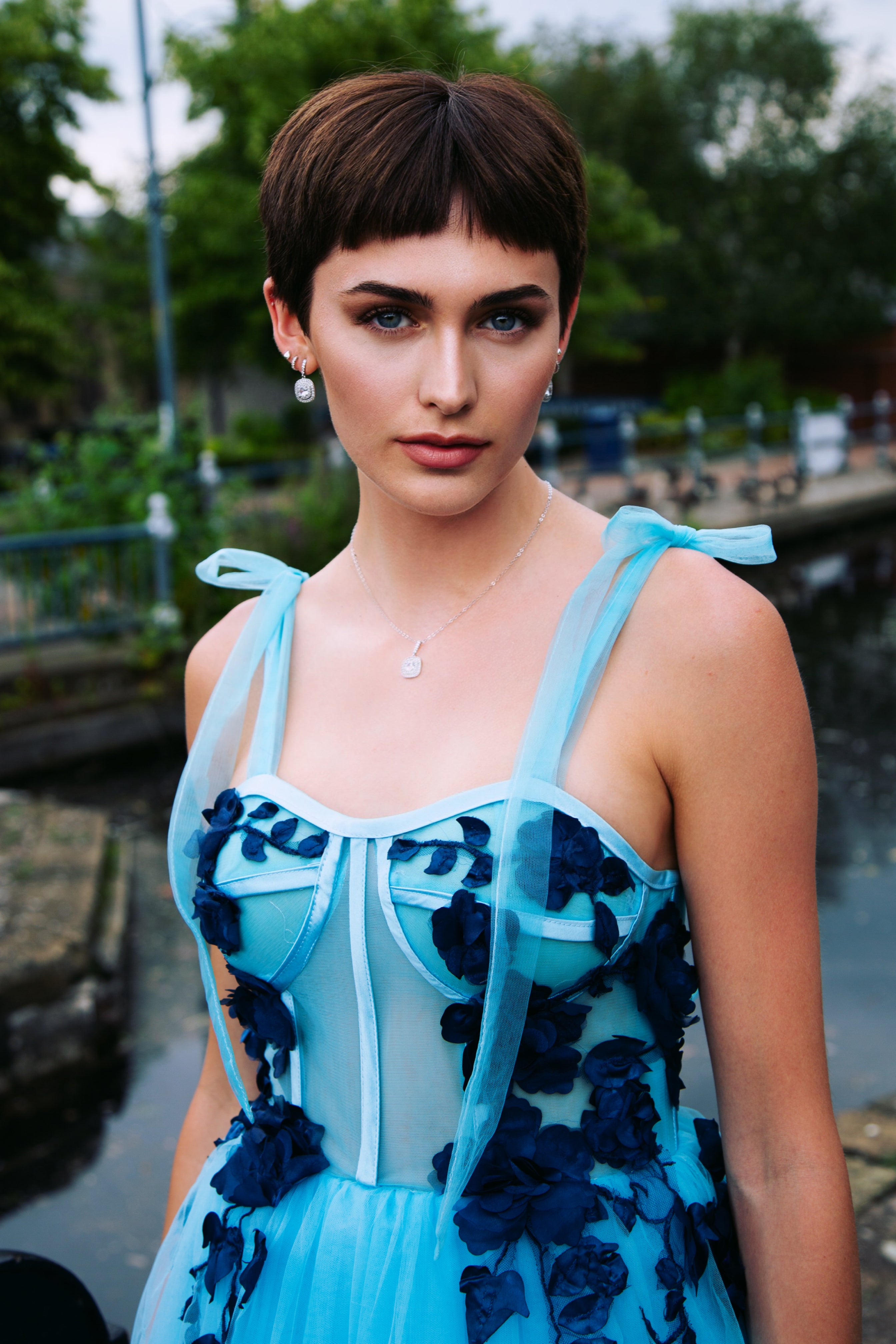 BELLA | CONTRAST FALLEN PETAL BALL GOWN PROM DRESS