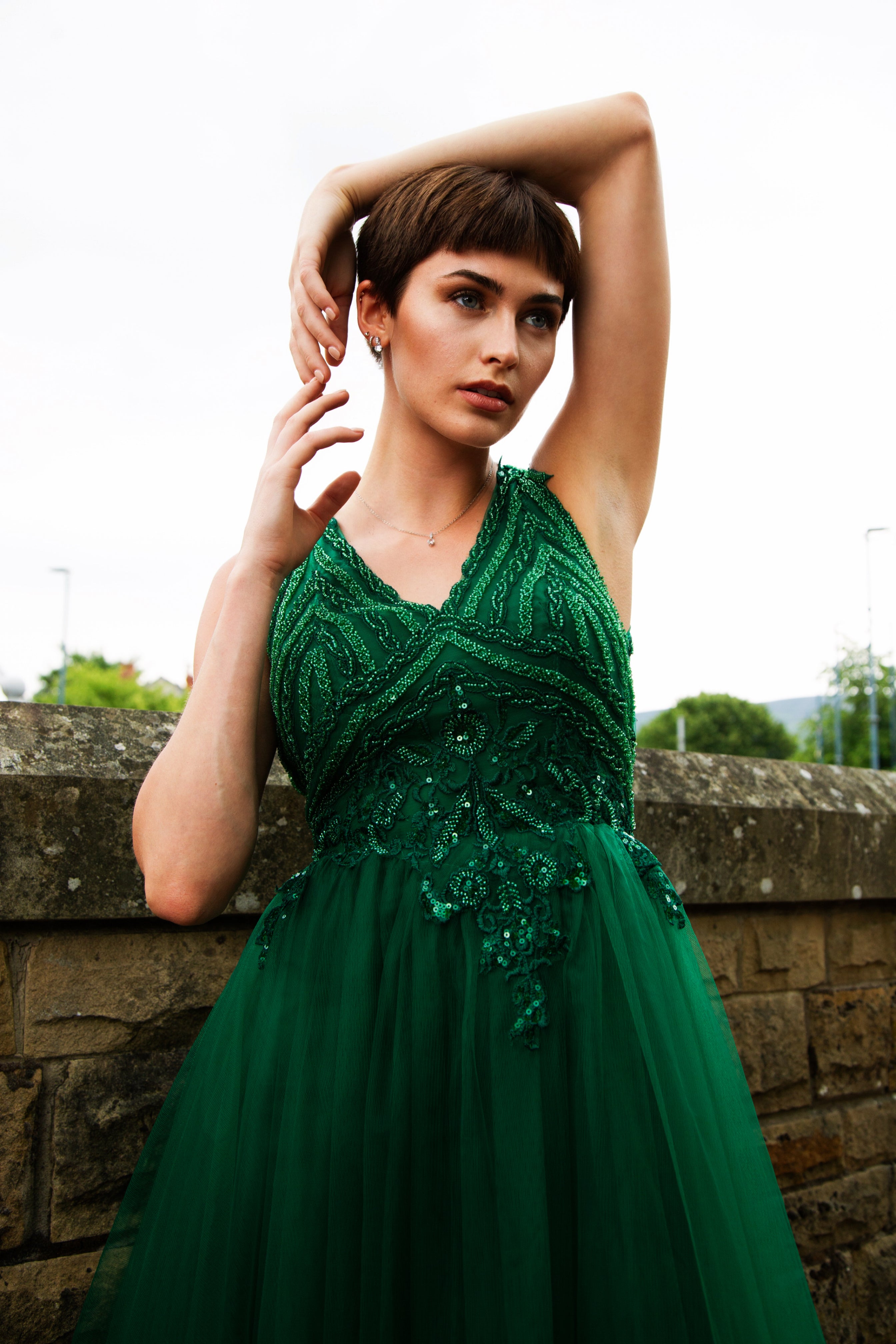 BIANCA | BEADED OPEN BACK PROM GOWN