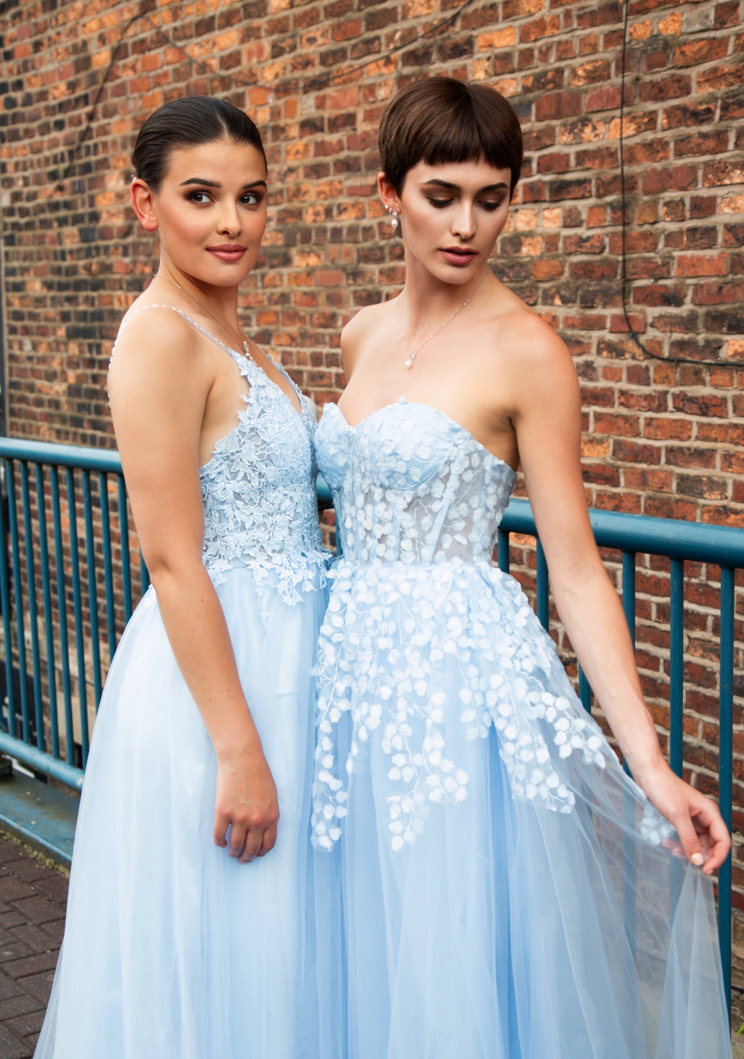 ANDREA | LACE EMBELLISHED PETAL BALL GOWN DRESS