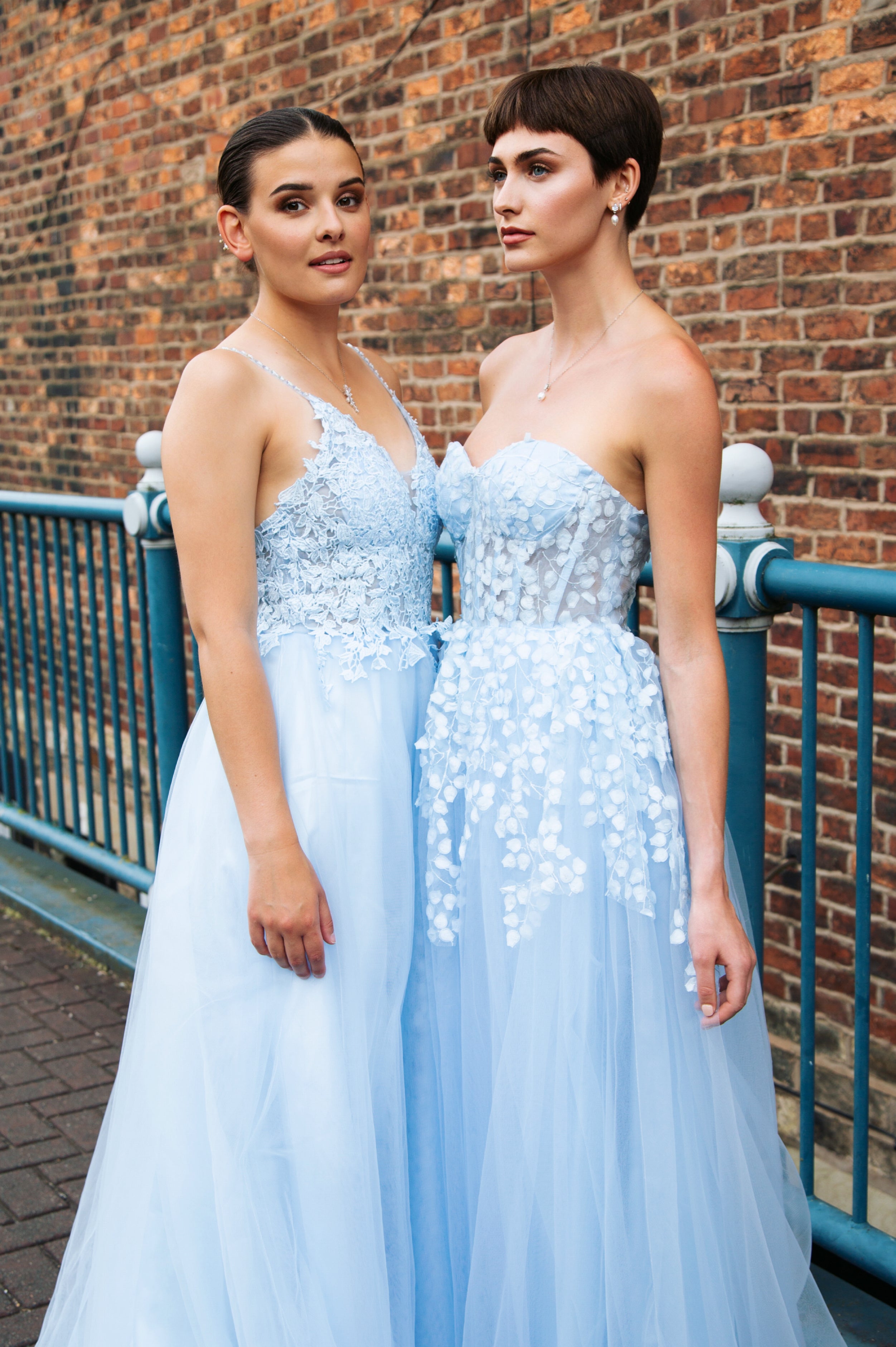 ANDREA | LACE EMBELLISHED PETAL BALL GOWN DRESS