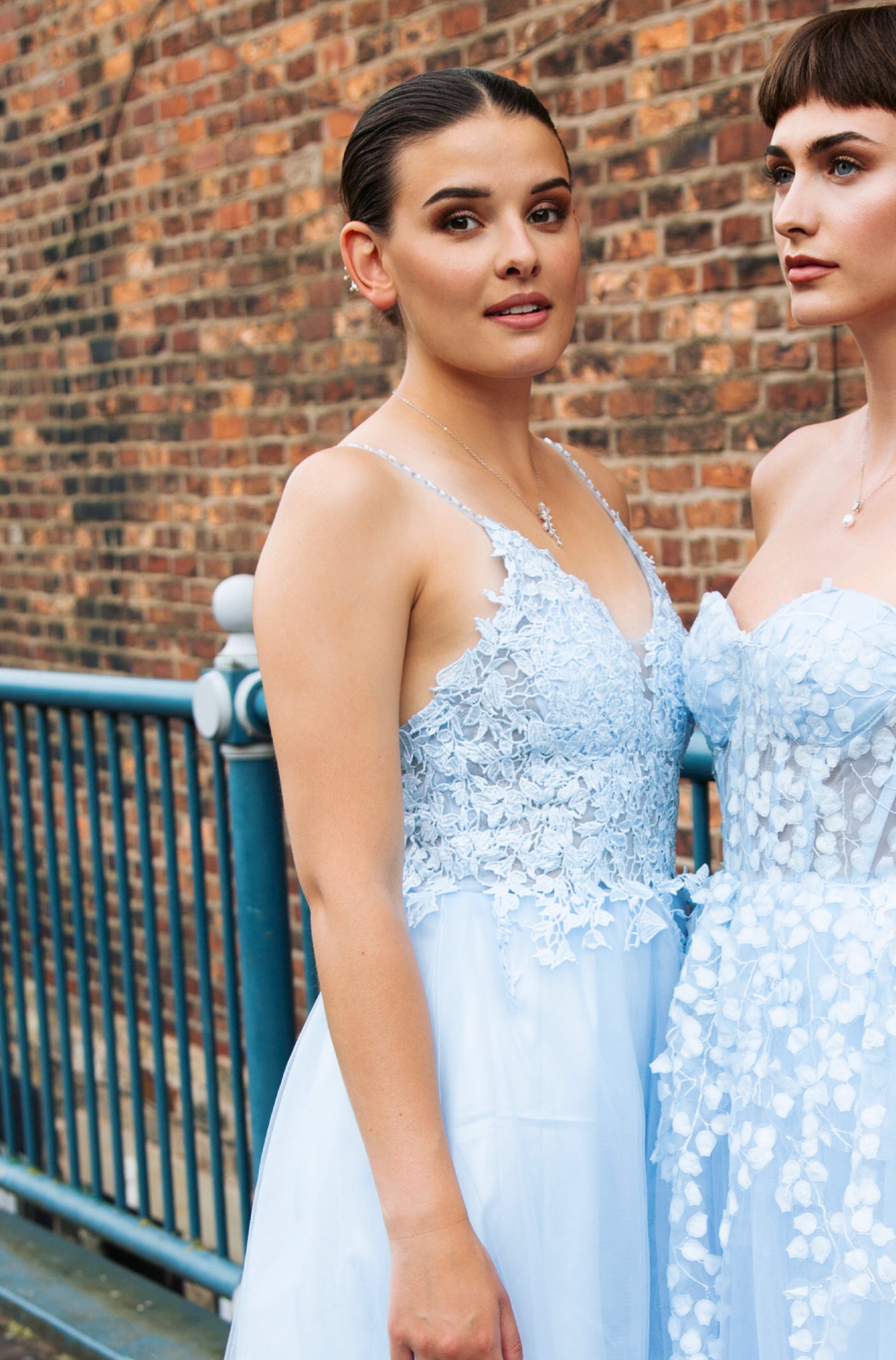 ANDREA | LACE EMBELLISHED PETAL BALL GOWN DRESS