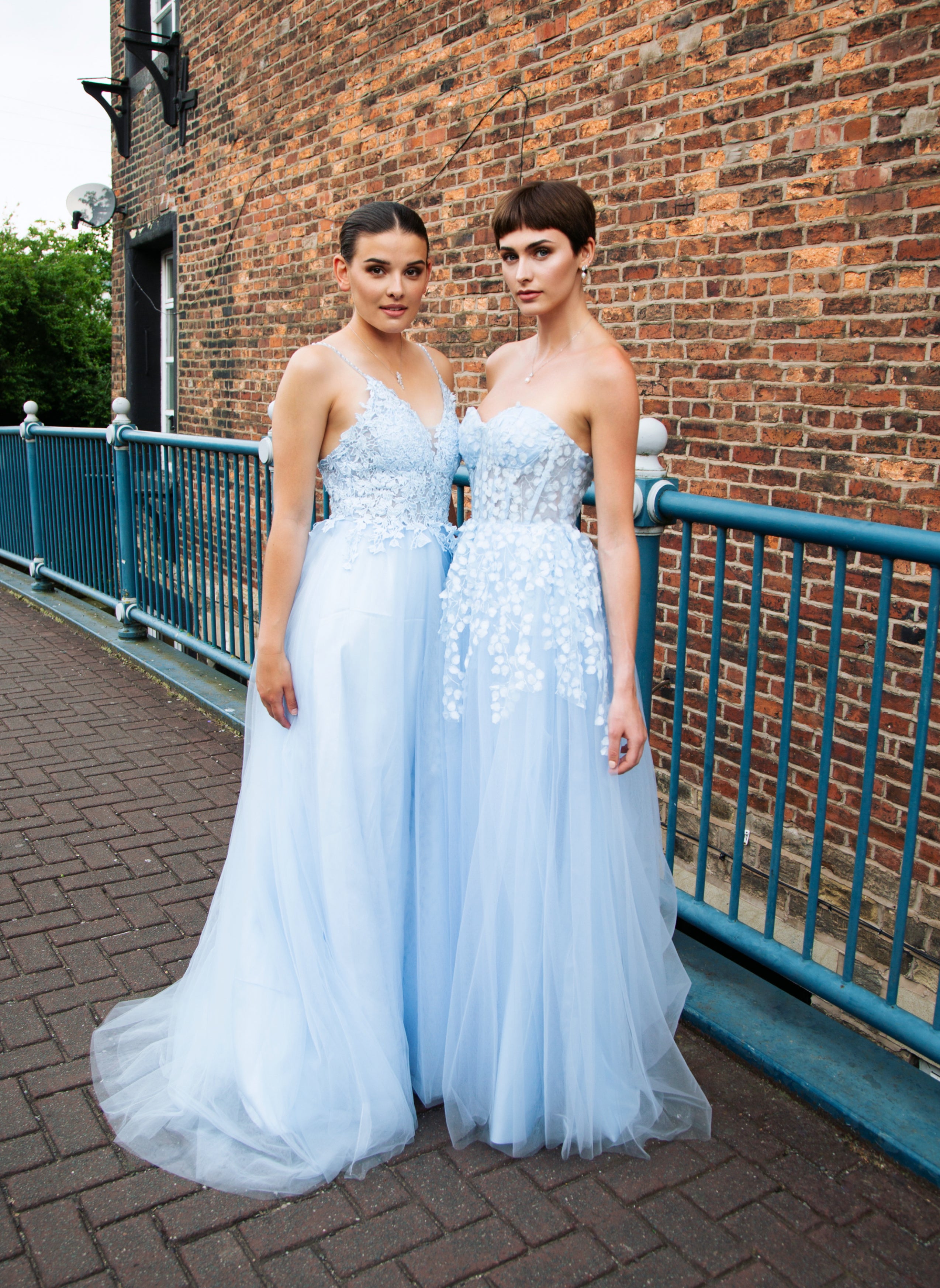 ANDREA | LACE EMBELLISHED PETAL BALL GOWN DRESS