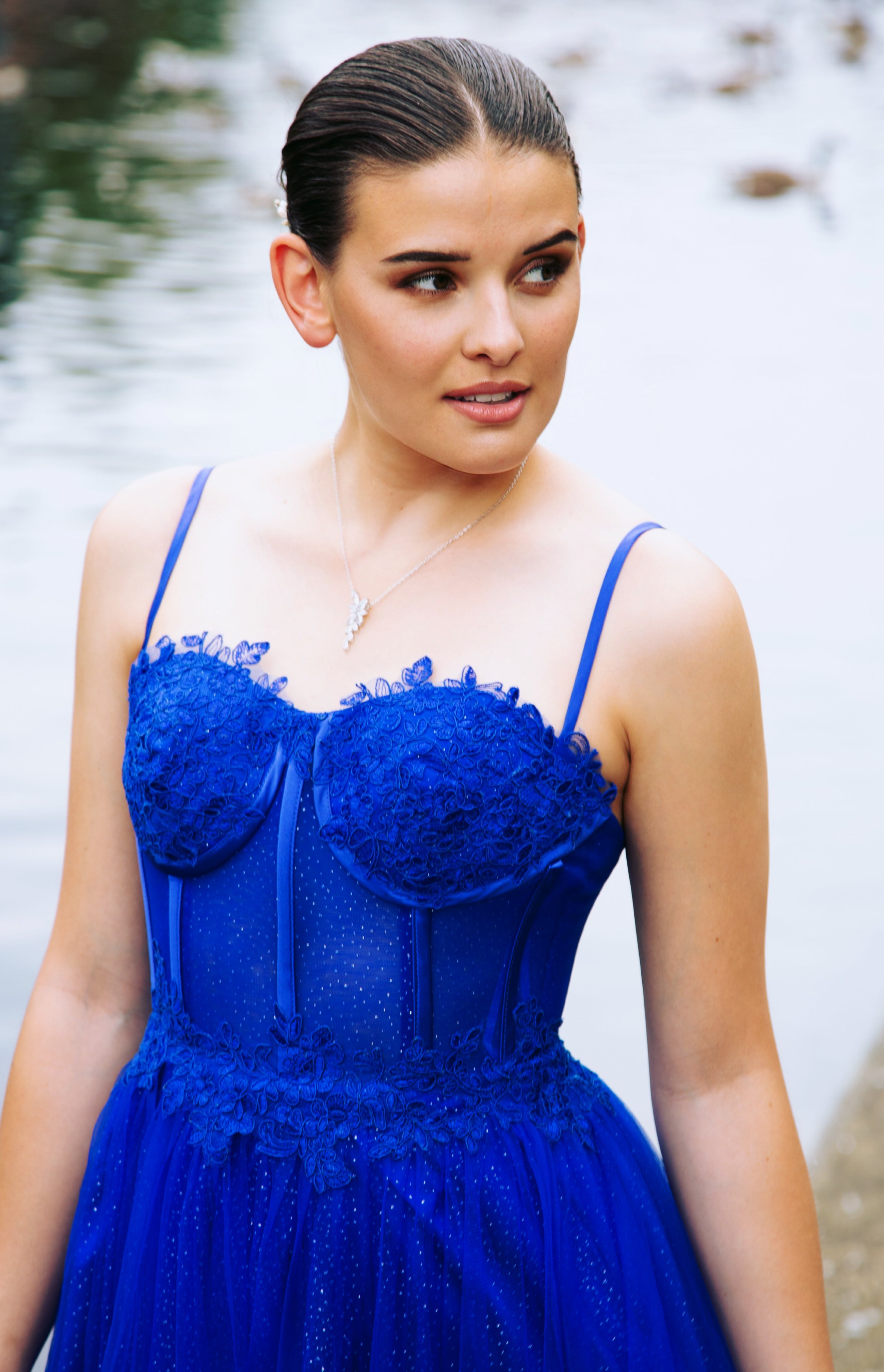 GABRIELLA | LACE EMBELLISHED BALL GOWN PROM DRESS