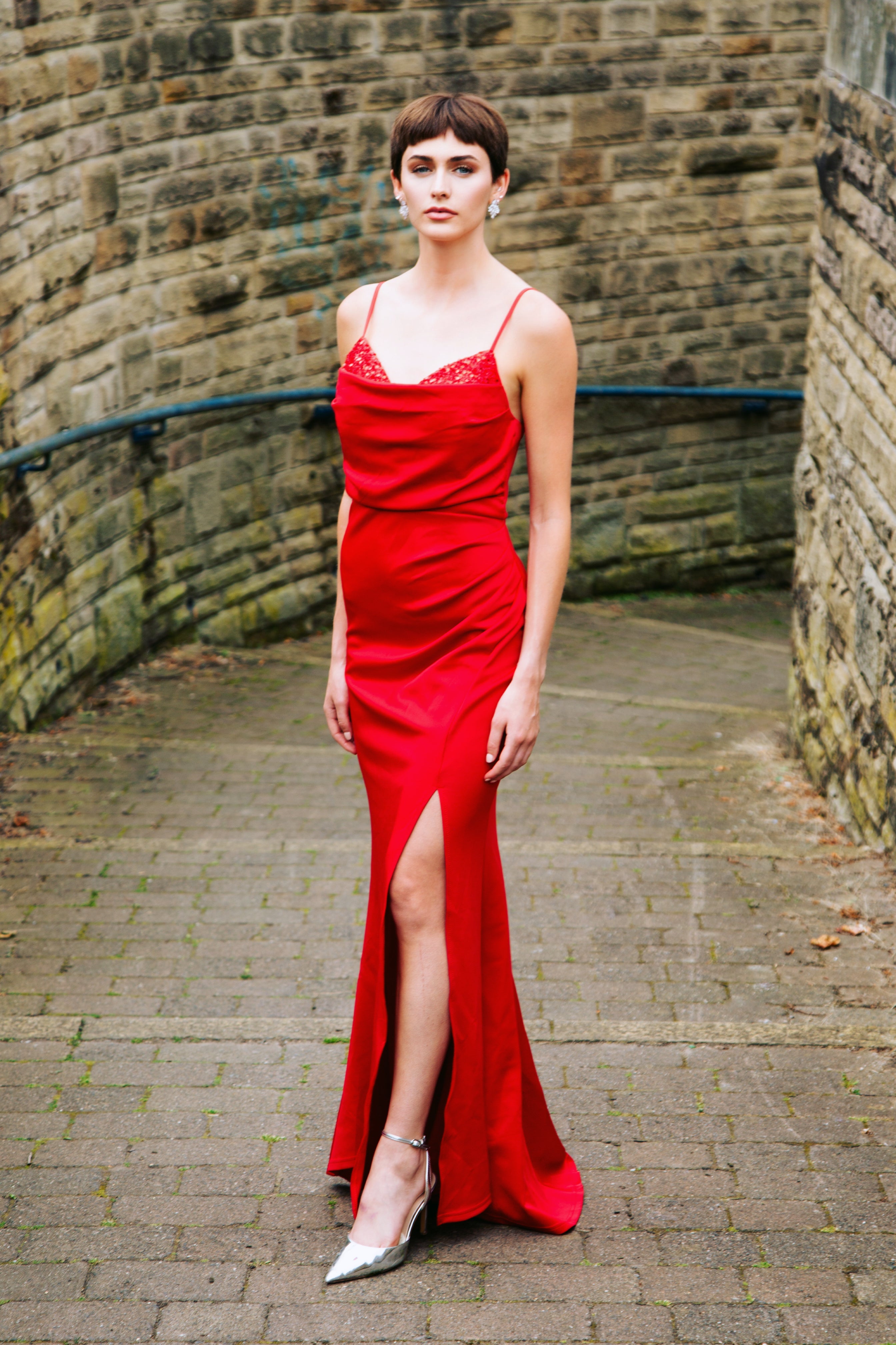 GEMMA | SEQUIN BUST EMBELLISHED FITTED DRESS