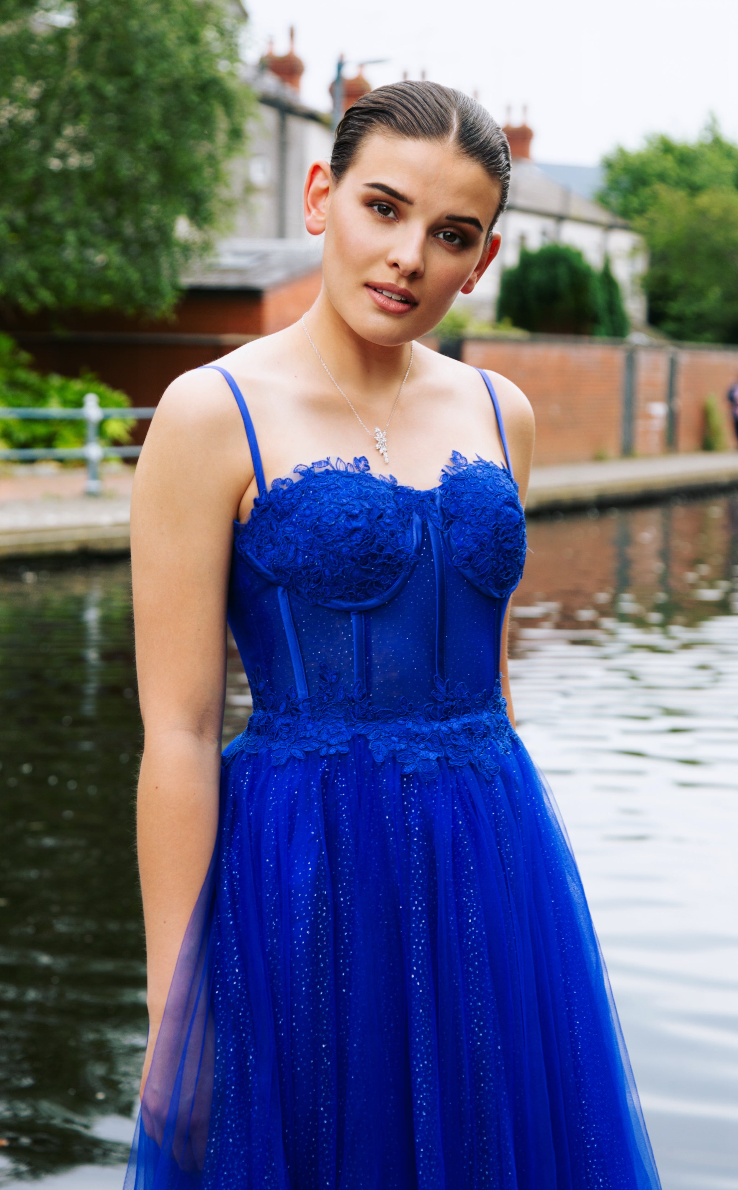 GABRIELLA | LACE EMBELLISHED BALL GOWN PROM DRESS