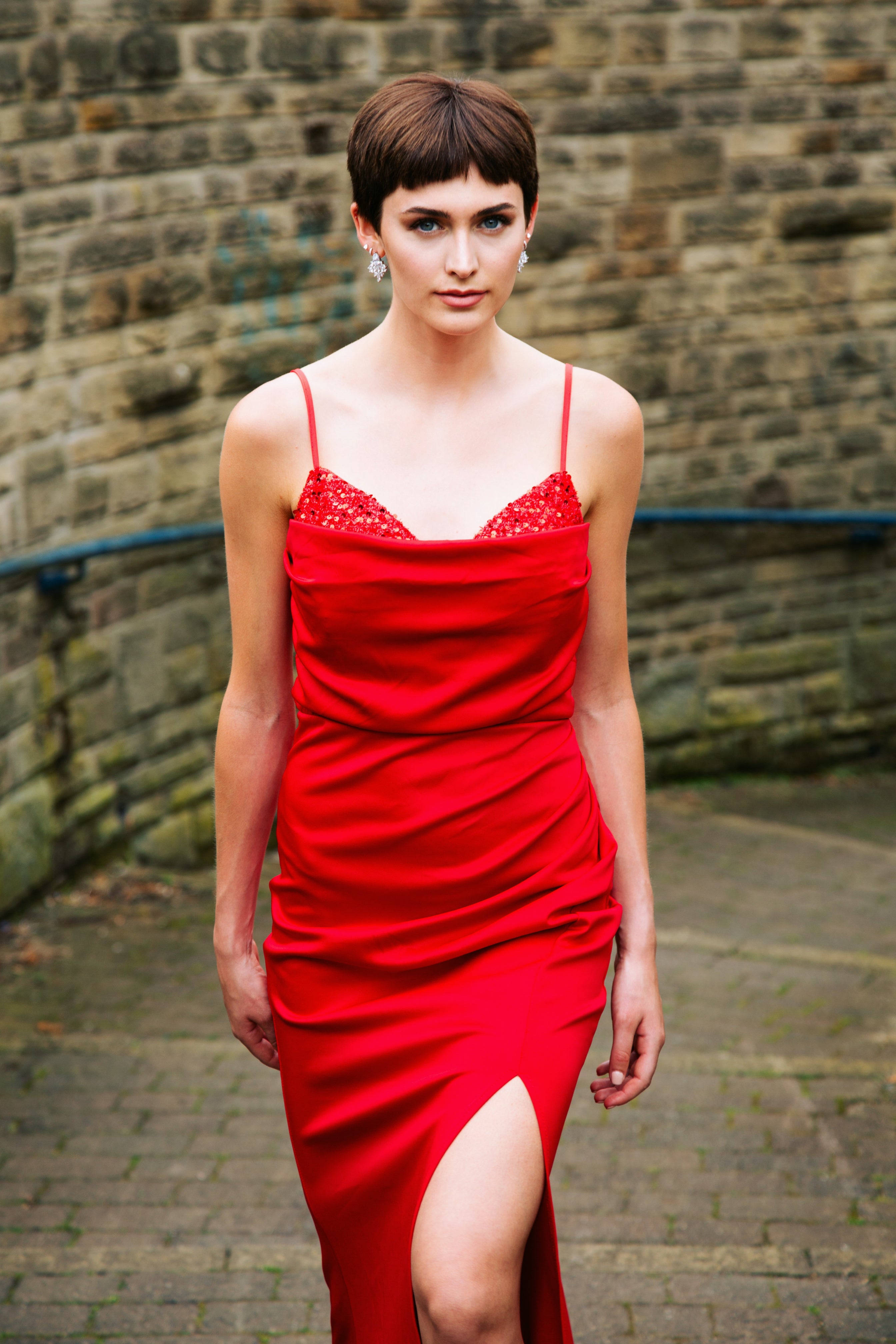 GEMMA | SEQUIN BUST EMBELLISHED FITTED DRESS