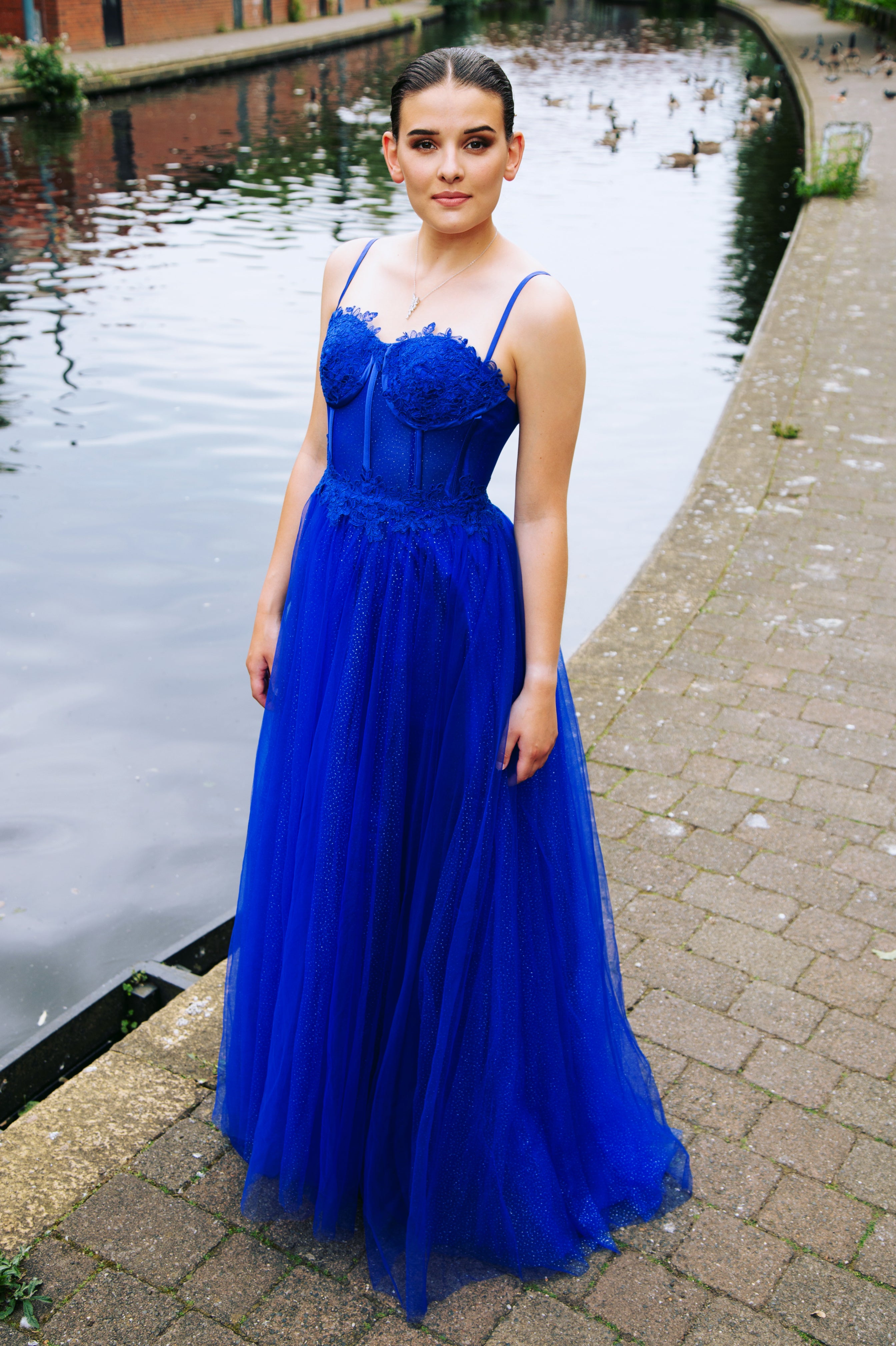 GABRIELLA | LACE EMBELLISHED BALL GOWN PROM DRESS