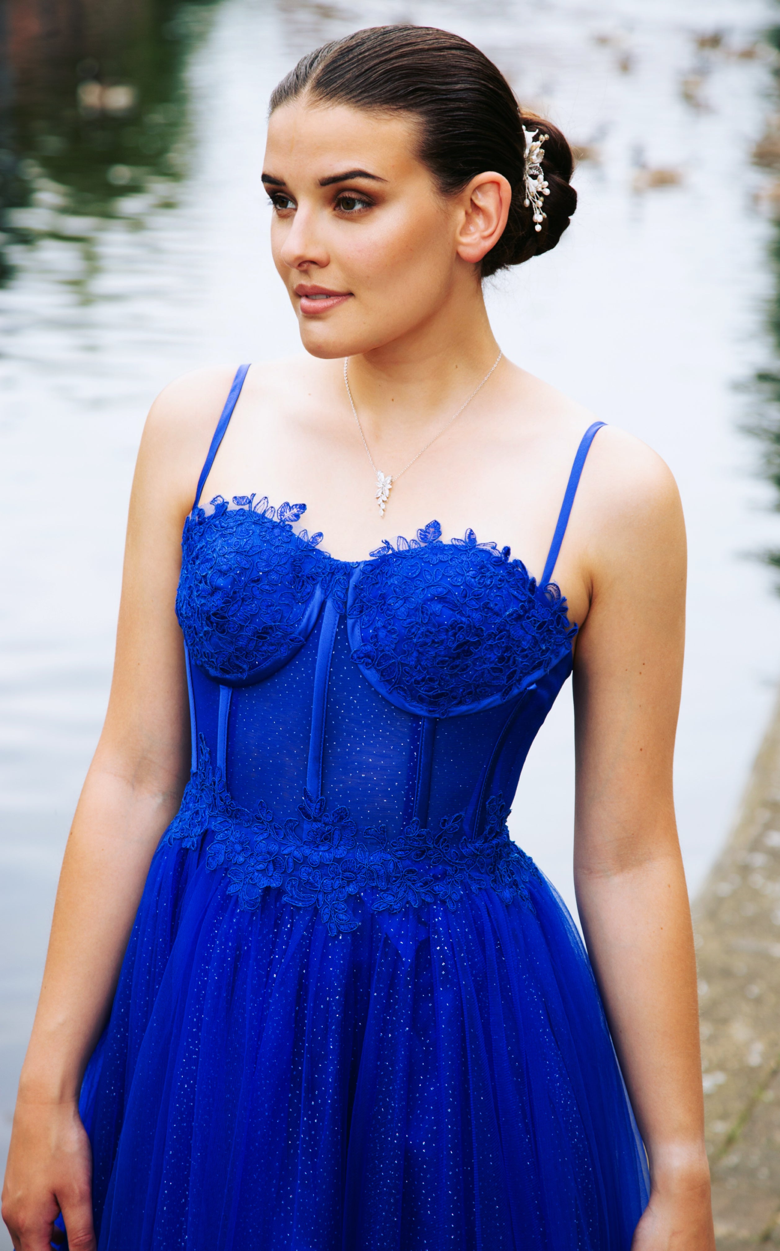 GABRIELLA | LACE EMBELLISHED BALL GOWN PROM DRESS